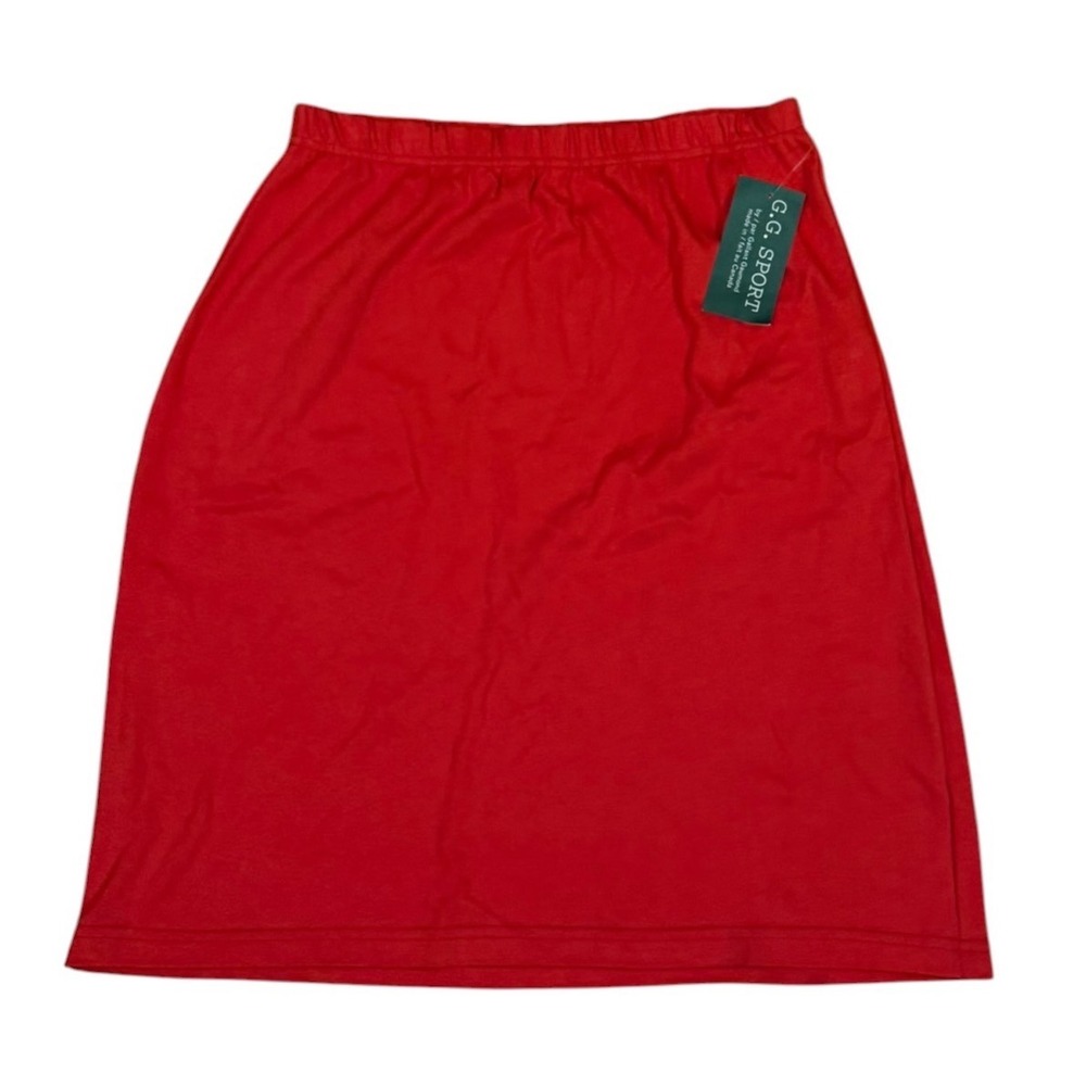 Vtg 90s GG Sport Red Cotton Jersey Elastic Waist Skirt XL Made in Canada NWT
